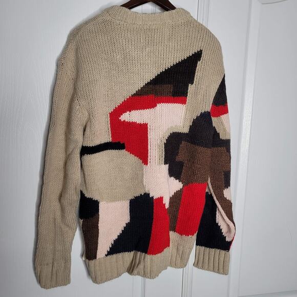 NN07 no nationality NEW BRADY wool blend Italian yarn Patterned sweater LARGE - Picture 1 of 8